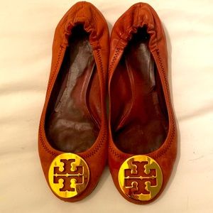 Tory Burch Matte Red Reva Flats Size 5/5.5
